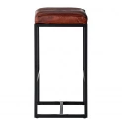 Ars manufacti Tabouret de bar Woodson - Cuir véritable / Métal -Marron cognac / Noir -Meubles de salle à manger Soldes Magasin 1000183945 200206 07294400003 DETAILS P000000001000183945