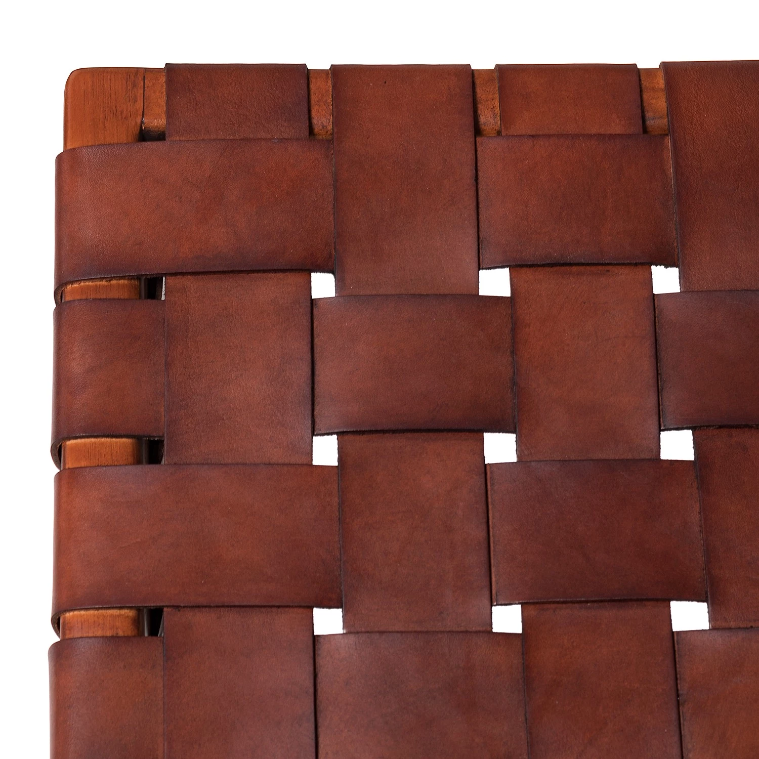 Ars manufacti Fauteuil design Bourbourg - Cuir tressé / Teck massif - marron cognac / Teck 10 Ars manufacti Fauteuil design Bourbourg - Cuir tressé / Teck massif - marron cognac / Teck – Image 10