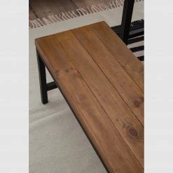 Ars manufacti Banc Grasby I - Pin massif / Métal - Pin foncé / Noir -Meubles de salle à manger Soldes Magasin 1000183986 200414 13512700007 DETAILS P000000001000183986