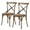 Maison Belfort Chaises Dahab (lot de 2) - Rotin / Bouleau massif - rotin - Marron vintage