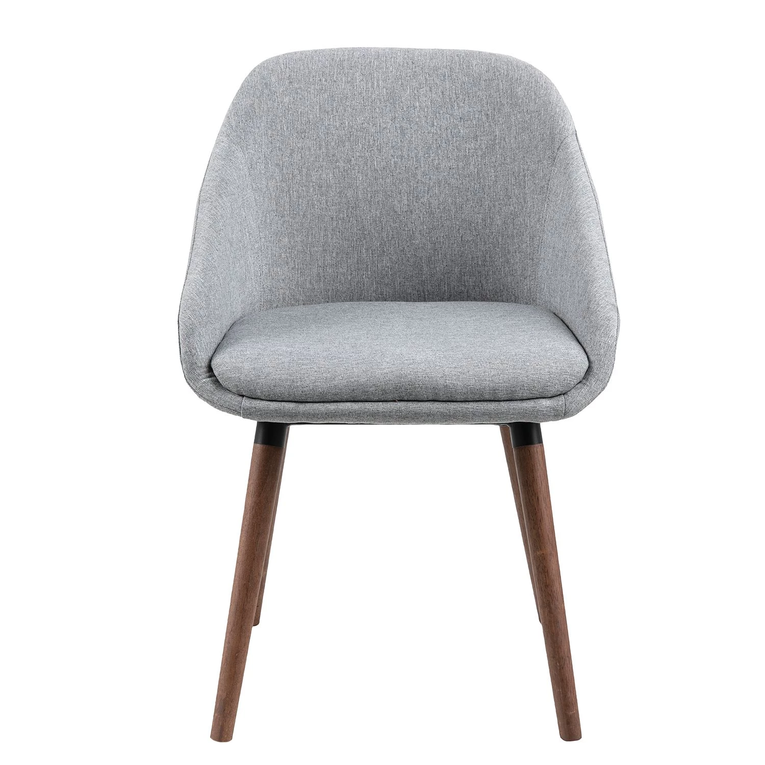 Mørteens Chaises à accoudoirs Maadi (lot de 2) - Tissu / Fer - Gris clair / Noyer 4 Mørteens Chaises à accoudoirs Maadi (lot de 2) - Tissu / Fer - Gris clair / Noyer – Image 4
