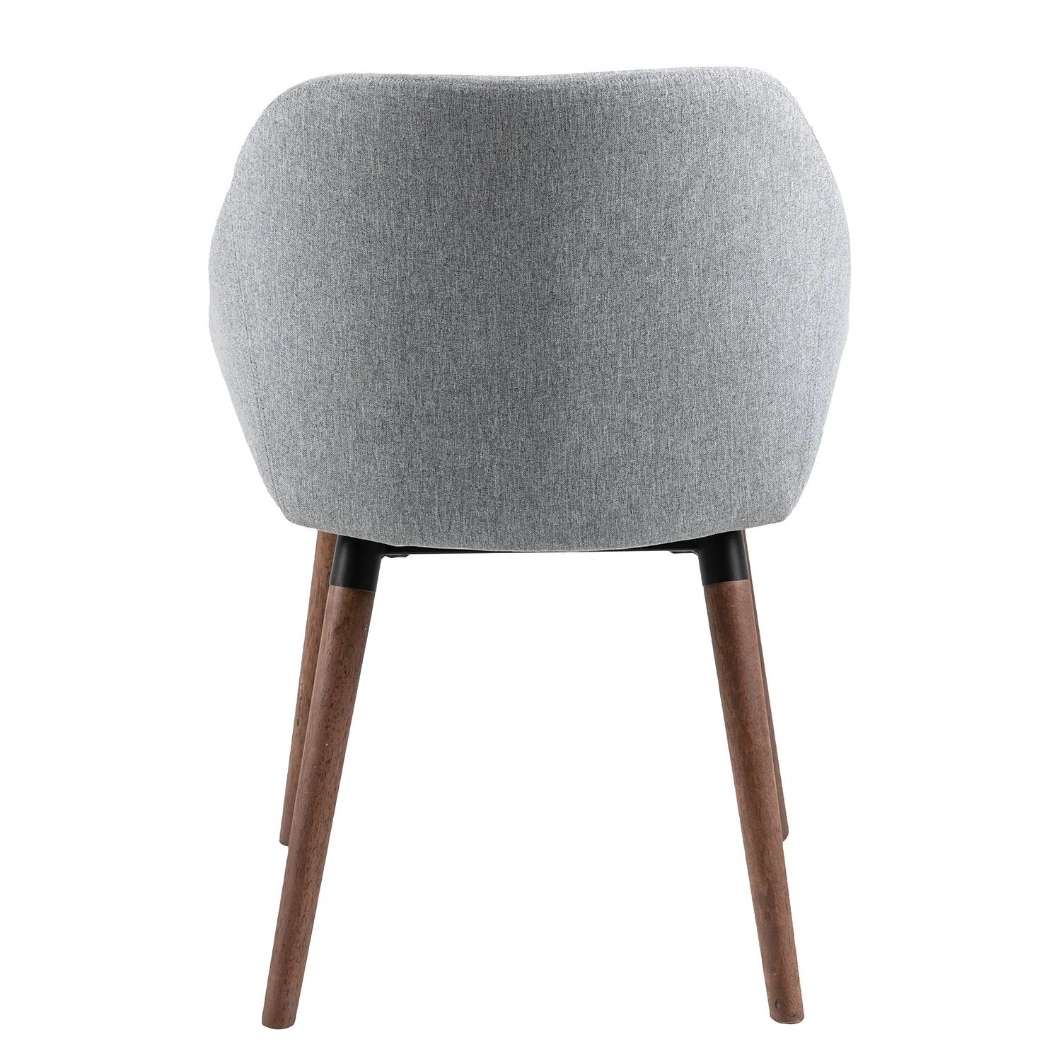 Mørteens Chaises à accoudoirs Maadi (lot de 2) - Tissu / Fer - Gris clair / Noyer 5 Mørteens Chaises à accoudoirs Maadi (lot de 2) - Tissu / Fer - Gris clair / Noyer – Image 5