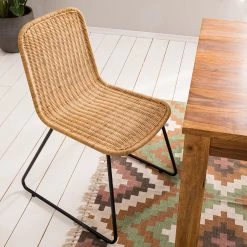 Ars manufacti Chaises Vuna (lot de 2) - Rotin / Métal - Rotin naturel / Noir -Meubles de salle à manger Soldes Magasin 1000184175 200317 14365600002 MOOD DETAILS P000000001000184175 mood