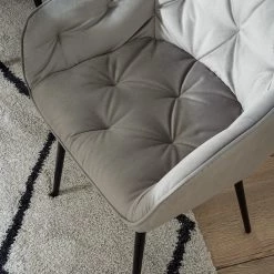 Jack & Alice Chaises à accoudoirs Tilly - Velours / Métal - Noir - Gris -Meubles de salle à manger Soldes Magasin 1000184190 200414 13030700003 DETAILS P000000001000184190