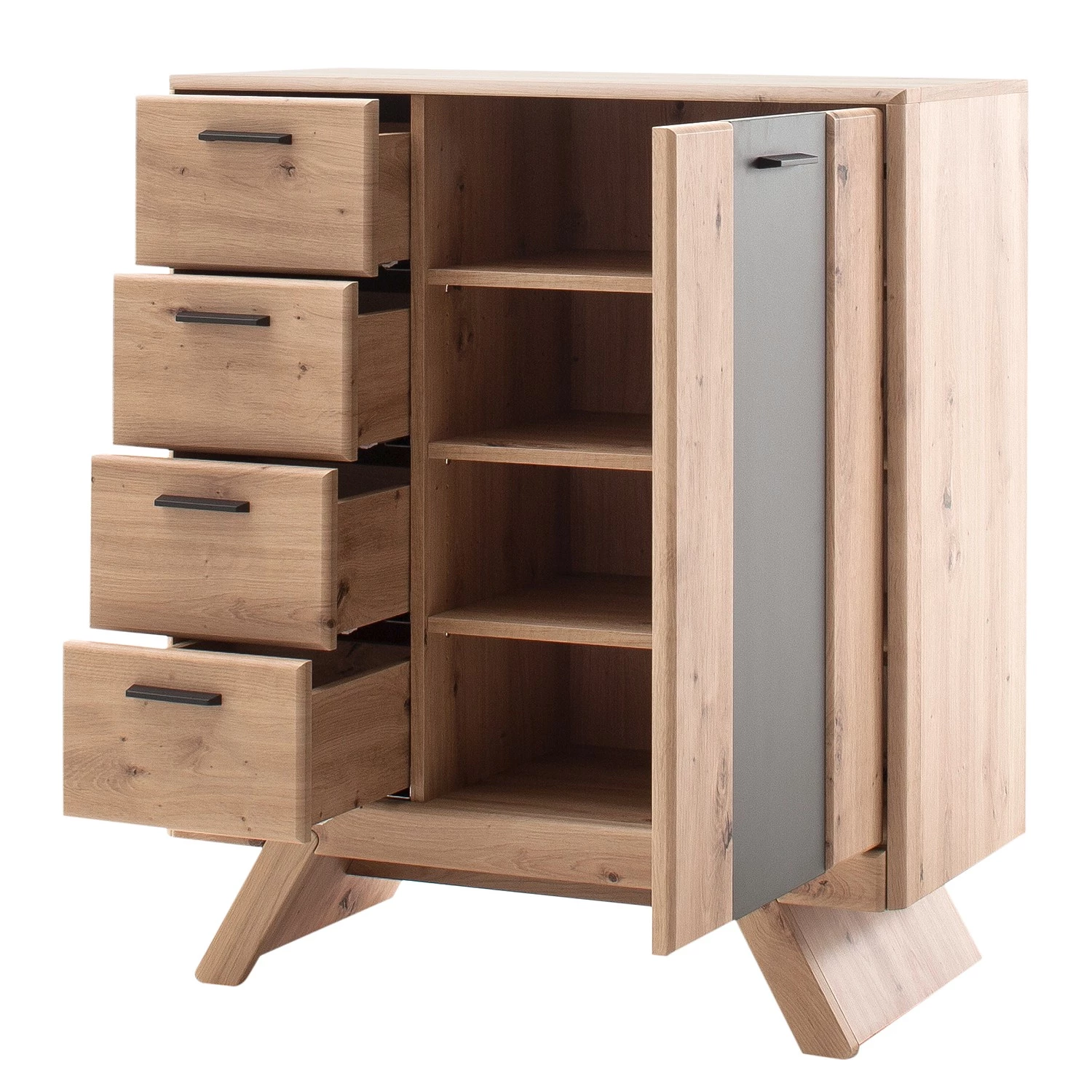 Naturoo Meuble à chaussures Coulogne - Imitation planches de chêne / Gris - Largeur : 89 cm 3 Naturoo Meuble à chaussures Coulogne - Imitation planches de chêne / Gris - Largeur : 89 cm – Image 3