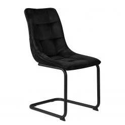 Loftscape Chaise cantilever Seline - Microfibre/ Acier - Noir - Noir - Lot de 2 -Meubles de salle à manger Soldes Magasin 1000184863 190826 17314500037 DETAILS P000000001000184863