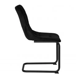 Loftscape Chaise cantilever Seline - Microfibre/ Acier - Noir - Noir - Lot de 2 -Meubles de salle à manger Soldes Magasin 1000184863 190826 17314500038 DETAILS P000000001000184863