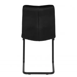 Loftscape Chaise cantilever Seline - Microfibre/ Acier - Noir - Noir - Lot de 2 -Meubles de salle à manger Soldes Magasin 1000184863 190826 17314500040 DETAILS P000000001000184863