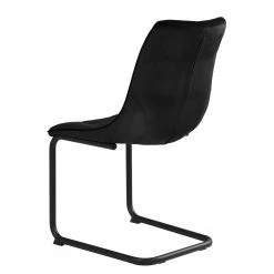 Loftscape Chaise cantilever Seline - Microfibre/ Acier - Noir - Noir - Lot de 2 -Meubles de salle à manger Soldes Magasin 1000184863 190826 17314500041 DETAILS P000000001000184863