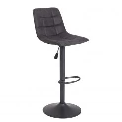 Loftscape Chaises de bar Sevid (lot de 2) - Microfibre / Acier - Anthracite - Noir vintage -Meubles de salle à manger Soldes Magasin 1000184873 190826 17314900112 DETAILS P000000001000184873