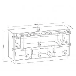 Fredriks Buffet Bylas - Blanc brillant 13 Fredriks Buffet Bylas - Blanc brillant -Meubles de salle à manger Soldes Magasin 1000186228 190916 07213500006 SKETCH DETAILS P000000001000186228 sketch
