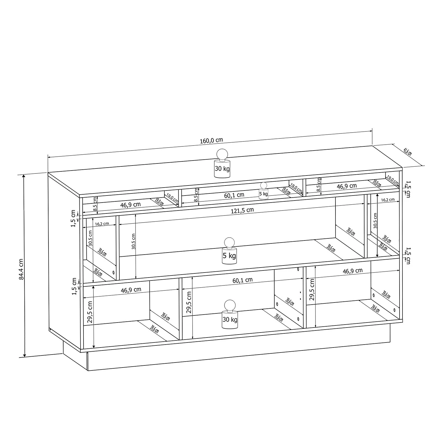 Fredriks Buffet Bylas - Blanc brillant 7 Fredriks Buffet Bylas - Blanc brillant – Image 7