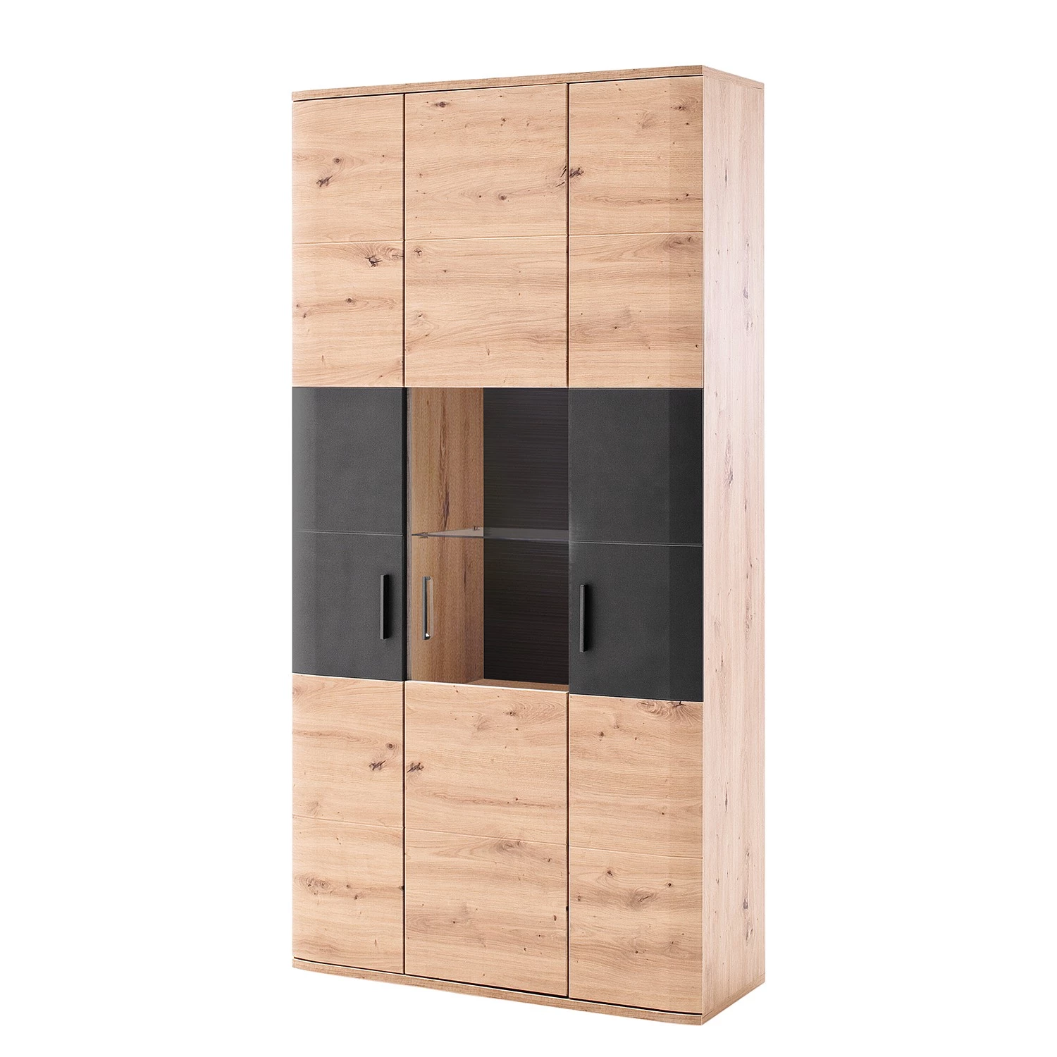 Naturoo Vitrine Callington II - Imitation planches de chêne / Anthracite 1 Naturoo Vitrine Callington II - Imitation planches de chêne / Anthracite