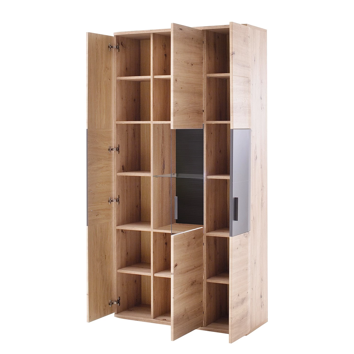 Naturoo Vitrine Callington II - Imitation planches de chêne / Anthracite 3 Naturoo Vitrine Callington II - Imitation planches de chêne / Anthracite – Image 3