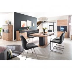 Naturoo Table Callington - Imitation planches de chêne / Anthracite -Meubles de salle à manger Soldes Magasin 1000187575 190920 09480800090 MOOD DETAILS P000000001000187575 mood