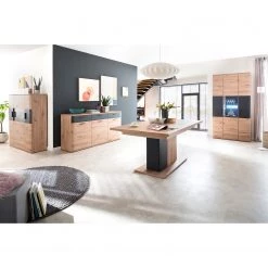 Naturoo Table Callington - Imitation planches de chêne / Anthracite -Meubles de salle à manger Soldes Magasin 1000187575 190920 09480800091 MOOD DETAILS P000000001000187575 mood