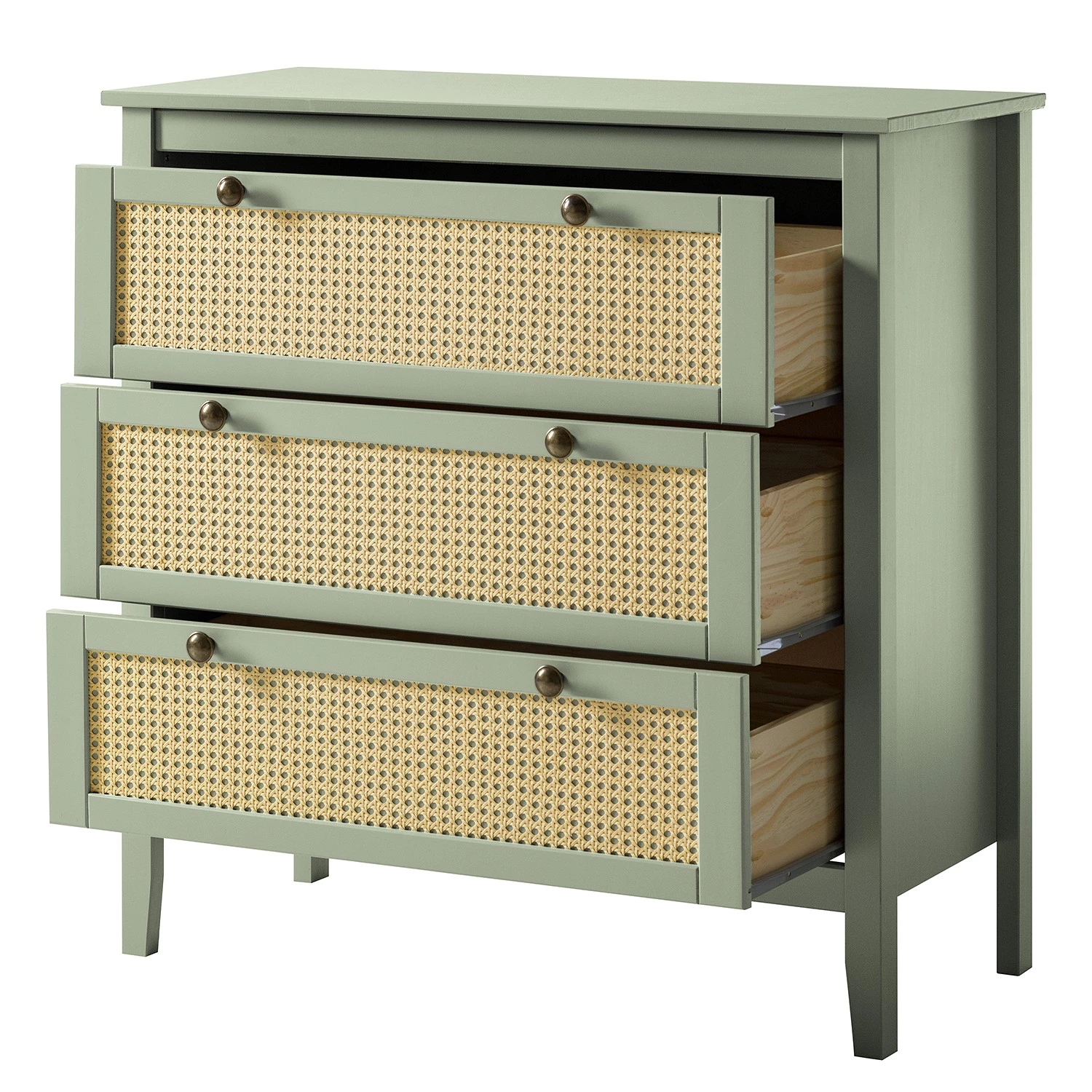 Maison Belfort Commode Belleria I - Pin massif - Vert olive clair 4 Maison Belfort Commode Belleria I - Pin massif - Vert olive clair – Image 4