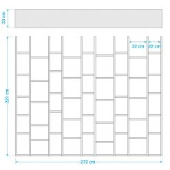Loftscape Bibliothèque Emporior II - Blanc brillant - Largeur : 272 cm -Meubles de salle à manger Soldes Magasin 1000187616 190910 14595000004 SKETCH DETAILS P000000001000187616 sketch
