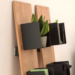 GWINNER Étagère Style II - Placage en bois véritable / Métal - Chêne / Anthracite -Meubles de salle à manger Soldes Magasin 1000188717 190926 06083600007 MOOD DETAILS P000000001000188717 mood