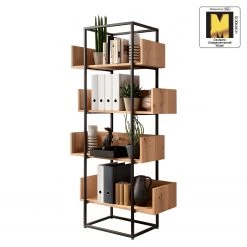 GWINNER Étagère Style I - Placage en bois véritable / Métal - Chêne / Anthracite -Meubles de salle à manger Soldes Magasin 1000188718 191119 12335400005 ICON DETAILS P000000001000188718 icon seal