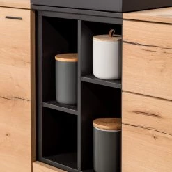 GWINNER Buffet haut Style - Placage en bois véritable / Métal - Chêne / Anthracite -Meubles de salle à manger Soldes Magasin 1000188719 190926 06084300020 DETAILS P000000001000188719