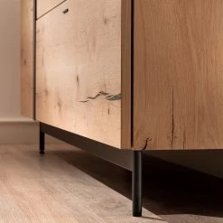 GWINNER Buffet Style - Placage en bois véritable / Métal - Chêne / Anthracite -Meubles de salle à manger Soldes Magasin 1000188721 190926 06084900029 DETAILS P000000001000188721