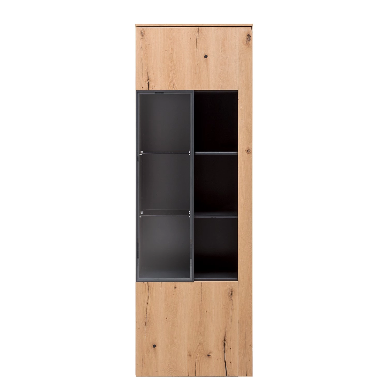 GWINNER Vitrine Style - Placage en bois véritable / Métal - Chêne / Anthracite 6 GWINNER Vitrine Style - Placage en bois véritable / Métal - Chêne / Anthracite – Image 6