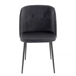 Jack & Alice Chaises Hollis (lot de 2) - Velours / Métal - Noir - Noir -Meubles de salle à manger Soldes Magasin 1000189811 210119 17035900004 DETAILS P000000001000189811