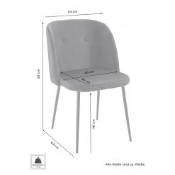 Jack & Alice Chaises Hollis (lot de 2) - Velours / Métal - Noir - Noir -Meubles de salle à manger Soldes Magasin 1000189811 220322 500 SKETCH DETAILS P000000001000189811 sketch