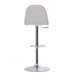 Loftscape Chaises de bar Jenkins (lot de 2) - Tissu / Métal - Chêne - Gris - Chrome brillant -Meubles de salle à manger Soldes Magasin 1000189813 191119 12531100195 DETAILS P000000001000189813