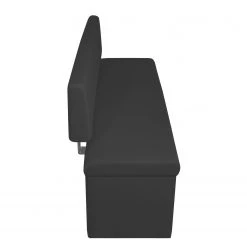 Loftscape Banc Talcott II - Imitation cuir - Chrome - Noir - Largeur : 160 cm -Meubles de salle à manger Soldes Magasin 1000189836 191119 12532400300 DETAILS P000000001000189836