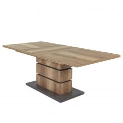 Loftscape Table Windley - Imitation chêne / Anthracite - Largeur : 160 cm - Avec rallonge synchronisée -Meubles de salle à manger Soldes Magasin 1000189861 191119 12533200362 DETAILS P000000001000189861