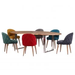 Maison Belfort Table Viello - Orme massif / Acier inoxydable - Orme / Acier inoxydable -Meubles de salle à manger Soldes Magasin 1000191058 190930 12251200085 MOOD DETAILS P000000001000191058 mood