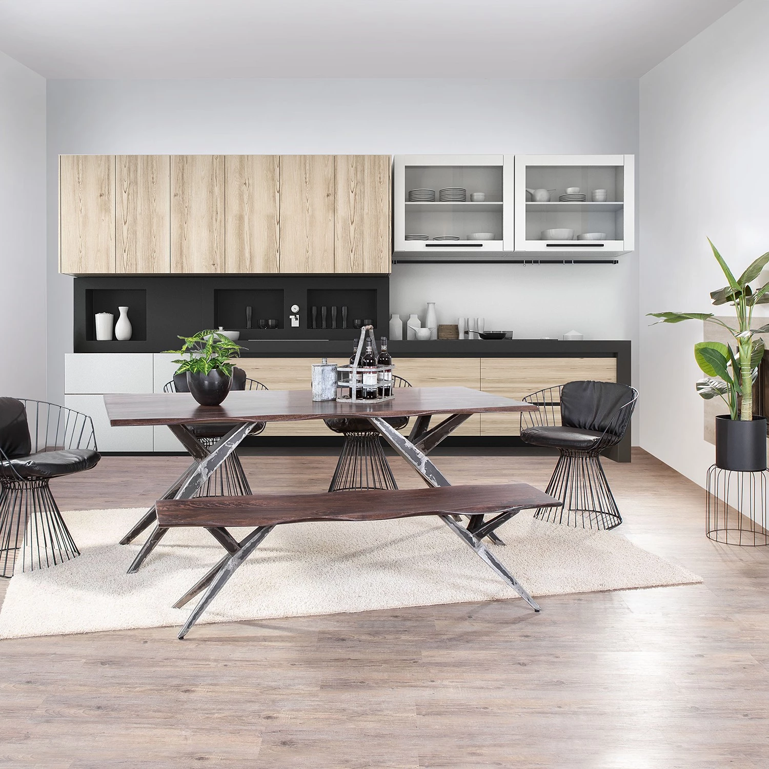 Red Living Table Wallu - Manguier massif / Métal - Manguier / Noir vieilli 2 Red Living Table Wallu - Manguier massif / Métal - Manguier / Noir vieilli – Image 2