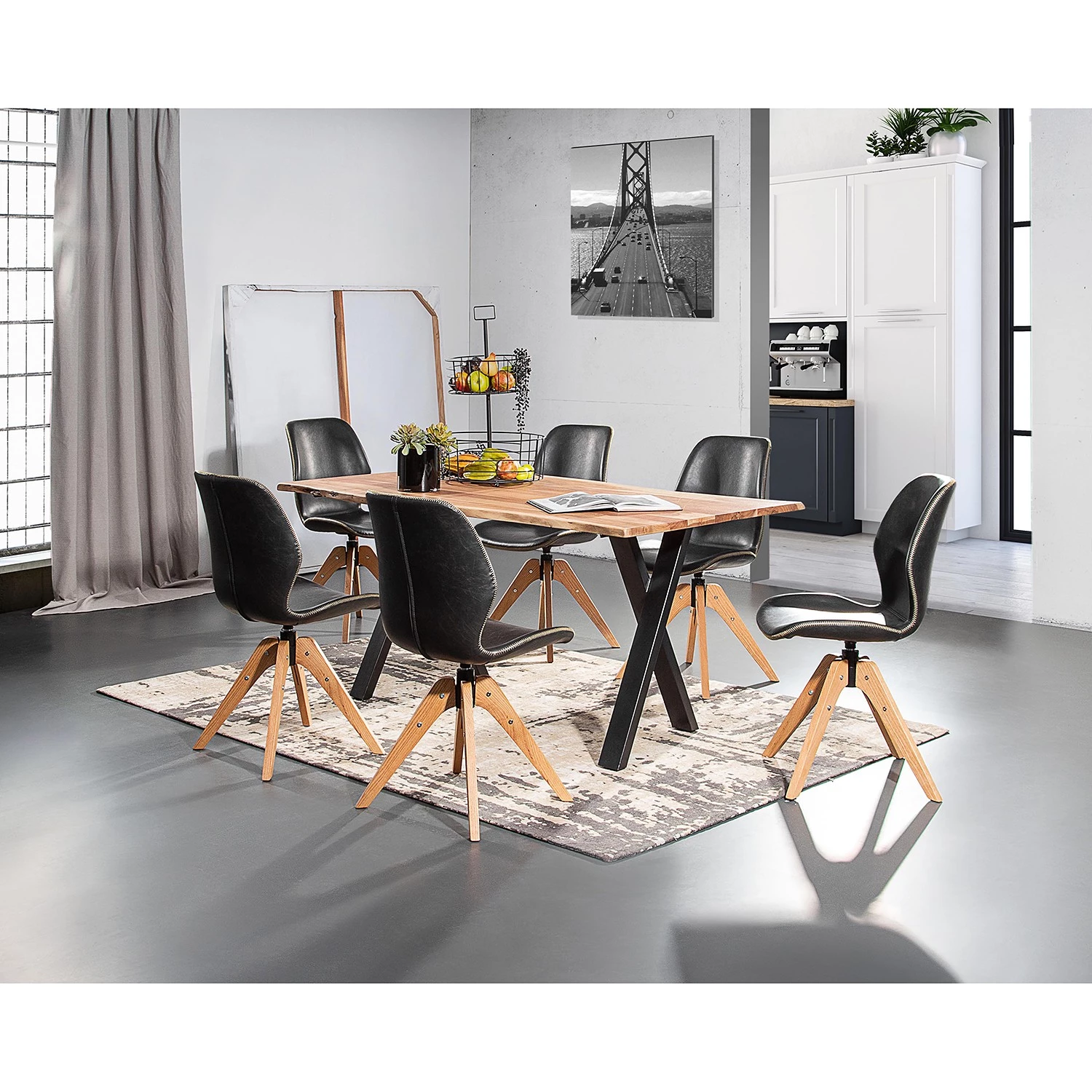 Red Living Table Woodford - Acacia massif / Métal - Acacia / Noir 2 Red Living Table Woodford - Acacia massif / Métal - Acacia / Noir – Image 2