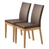 Schösswender Chaises Oviedo (lot de 2) - Imitation cuir / Chêne sauvage massif - Marron foncé