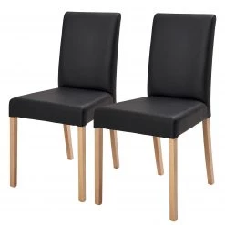 Schösswender Salle à manger complète Anna II (4 él.) - Imitation cuir / Partiellement en chêne massif - Noir / Chêne -Meubles de salle à manger Soldes Magasin 1000191477 191120 16132100392 DETAILS P000000001000191477