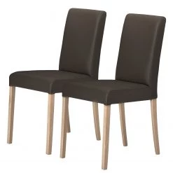 Schösswender Salle à manger complète Sylt (4 élém.) - Imitation cuir / Partiellement en hêtre massif - Marron foncé / Hêtre -Meubles de salle à manger Soldes Magasin 1000191484 191120 16132200411 DETAILS P000000001000191484