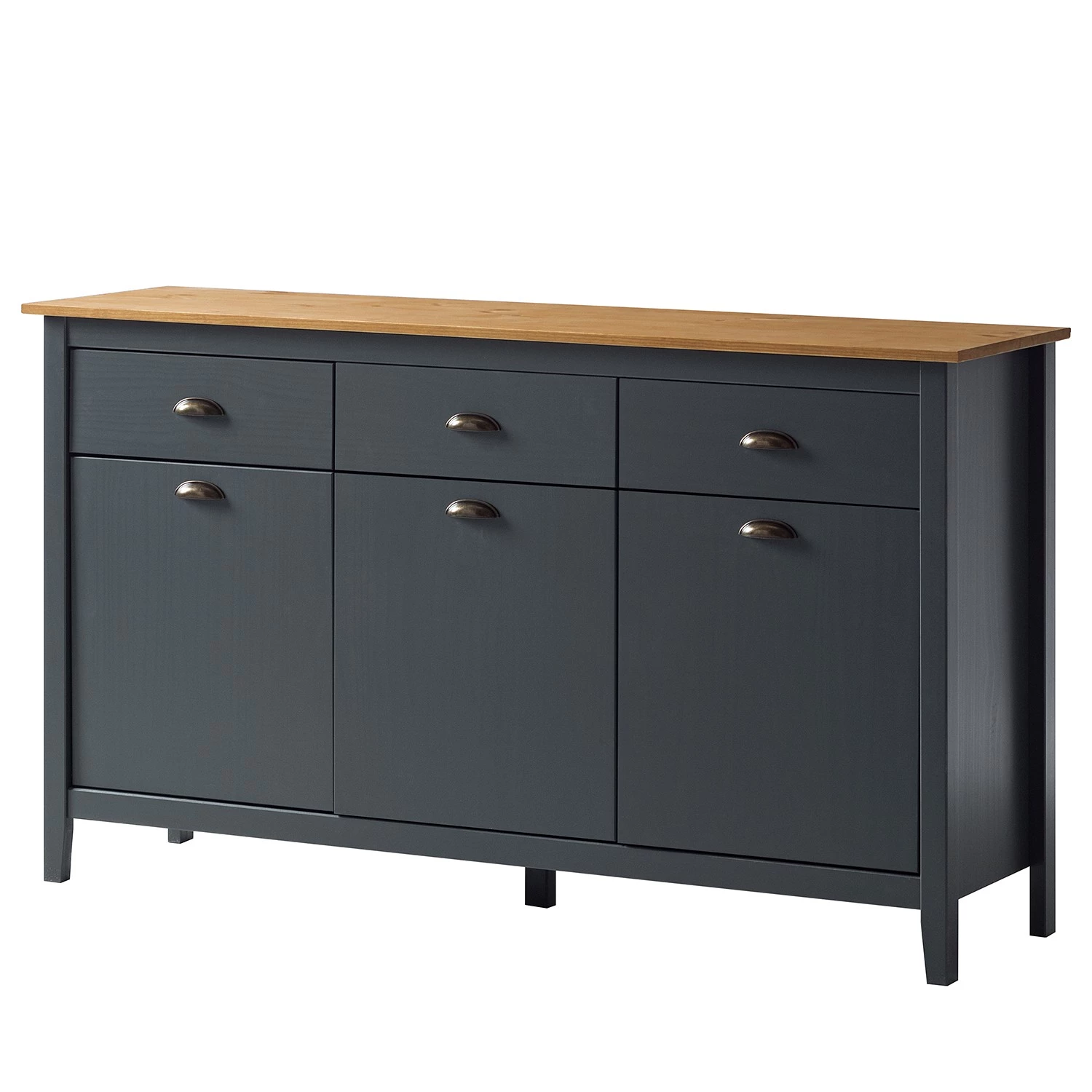 Maison Belfort Buffet Rivery - Pin massif - Anthracite 1 Maison Belfort Buffet Rivery - Pin massif - Anthracite
