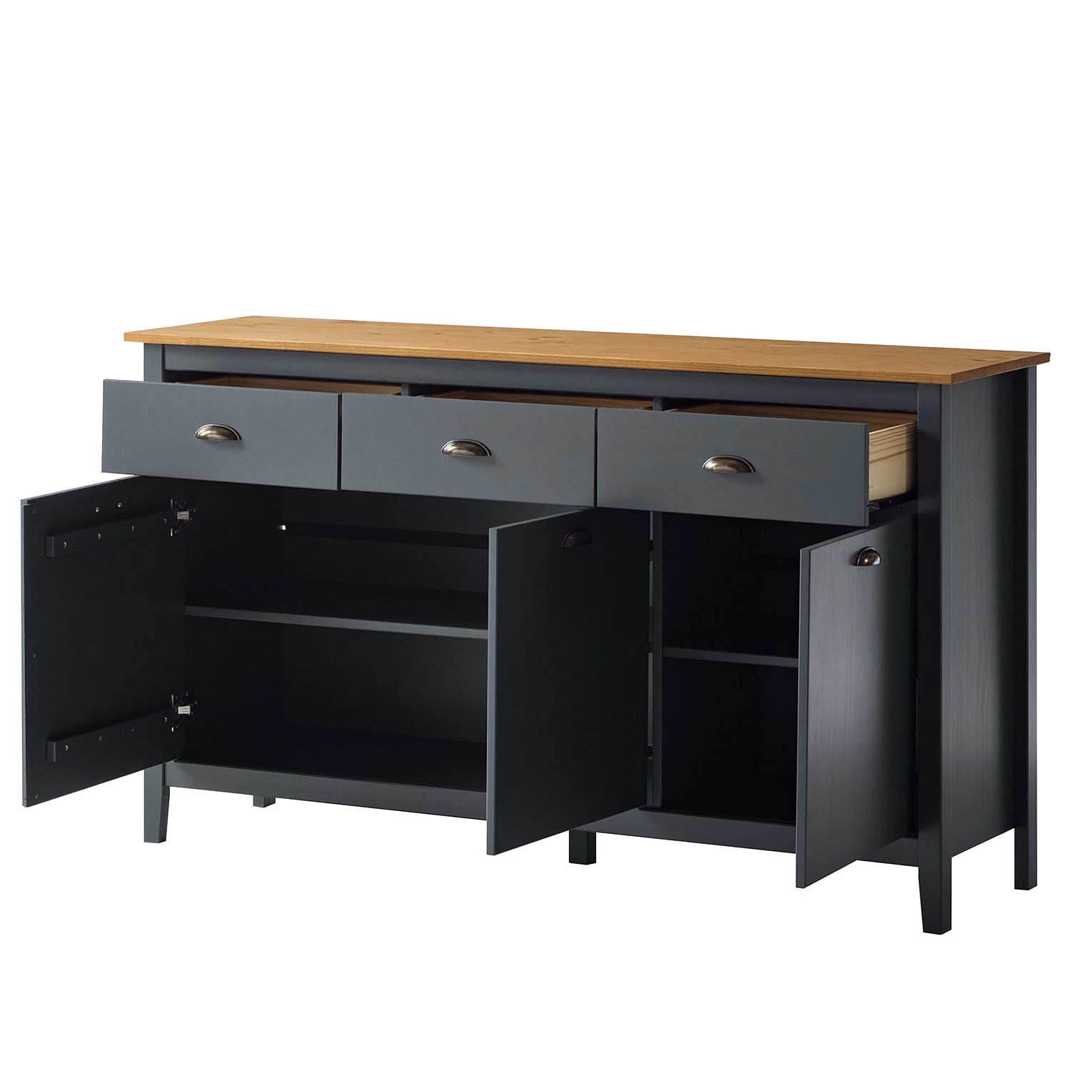 Maison Belfort Buffet Rivery - Pin massif - Anthracite 7 Maison Belfort Buffet Rivery - Pin massif - Anthracite – Image 7