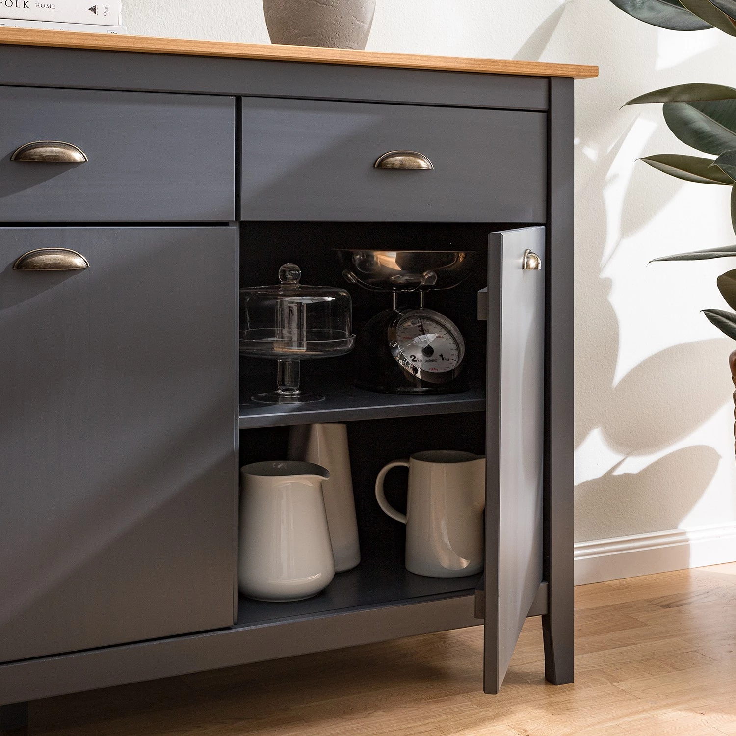 Maison Belfort Buffet Rivery - Pin massif - Anthracite 8 Maison Belfort Buffet Rivery - Pin massif - Anthracite – Image 8