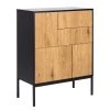 Red Living Buffet haut Coogee II - Imitation chêne sauvage / Noir