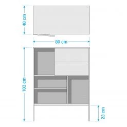 Red Living Buffet haut Coogee II - Imitation chêne sauvage / Noir 19 Red Living Buffet haut Coogee II - Imitation chêne sauvage / Noir -Meubles de salle à manger Soldes Magasin 1000200158 211018 083456000523 SKETCH DETAILS P000000001000200158 sketch