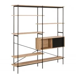 Norrwood Étagère Alsace - Imitation chêne sauvage / Noir -Meubles de salle à manger Soldes Magasin 1000200167 200205 06092500139 DETAILS P000000001000200167