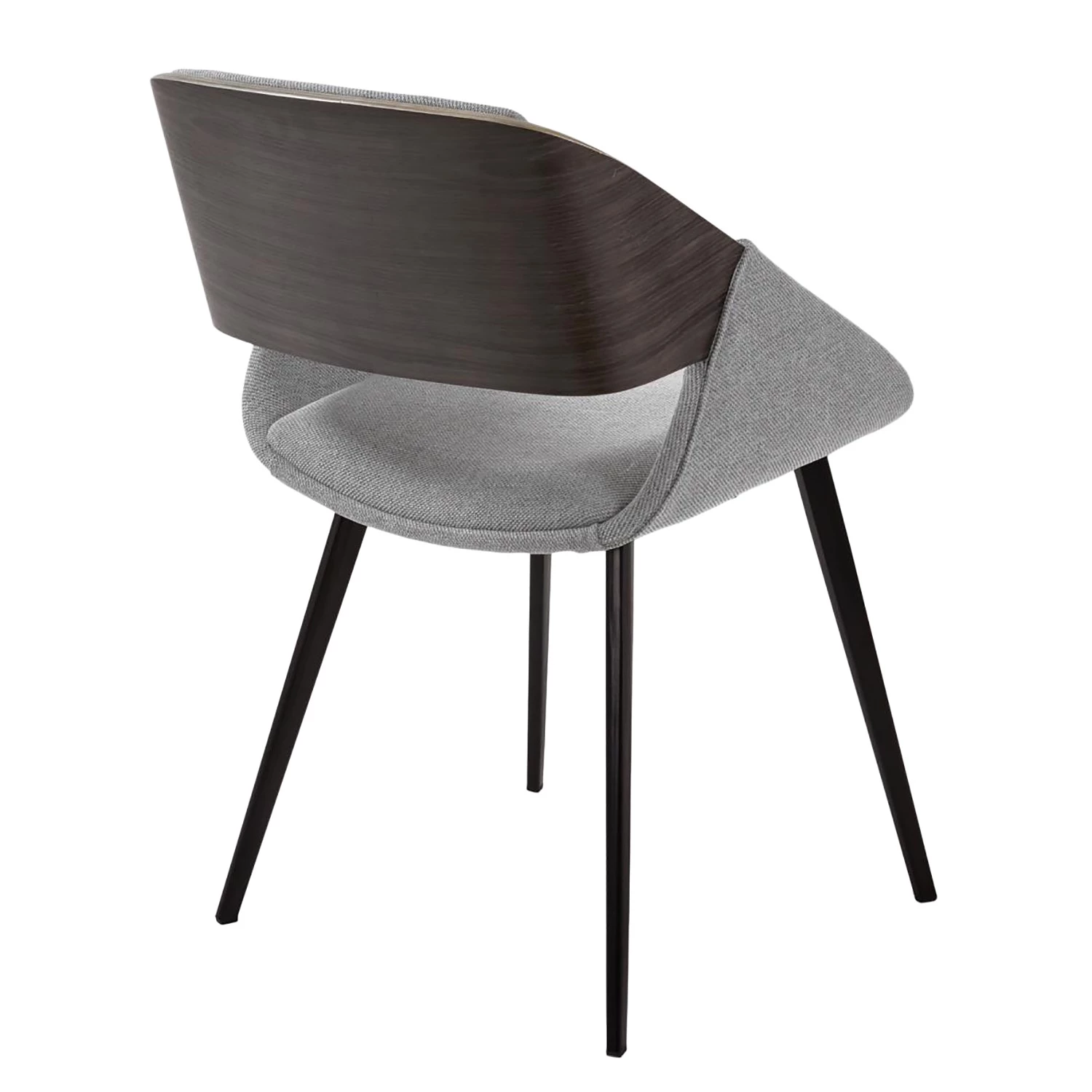 Norrwood Chaise capitonnée Zempin - Tissu / Métal - Imitation noyer - Gris clair 4 Norrwood Chaise capitonnée Zempin - Tissu / Métal - Imitation noyer - Gris clair – Image 4