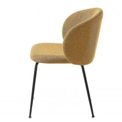 Norrwood Chaises capitonnées Mellis (lot de 2) - Tissu structuré / Métal - Noir - Jaune moutarde -Meubles de salle à manger Soldes Magasin 1000200237 200206 07392800148 DETAILS P000000001000200237