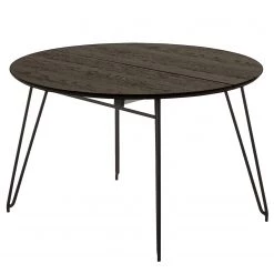 Norrwood Table Mison I - (extensible) - frêne massif / Acier - Noir / Frêne noir