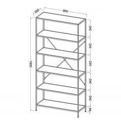 Fredriks Étagère Meon II - Imitation chêne 29 Fredriks Étagère Meon II - Imitation chêne -Meubles de salle à manger Soldes Magasin 1000201087 200814 14304000009 SKETCH DETAILS P000000001000201087 sketch