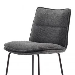 Fredriks Chaise de bar Hesket (lot de 2) - Chenille / Acier - Noir mat - Anthracite -Meubles de salle à manger Soldes Magasin 1000201144 200317 18342400019 DETAILS P000000001000201144