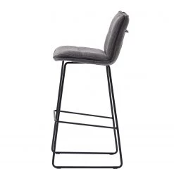 Fredriks Chaise de bar Hesket (lot de 2) - Chenille / Acier - Noir mat - Anthracite -Meubles de salle à manger Soldes Magasin 1000201144 200319 06294900003 DETAILS P000000001000201144